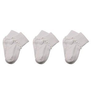 Girls Cotton Lettuce Ripple Edge Cuff Socks